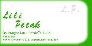 lili petak business card